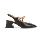 [Chloe] Chloe-Black Nappa Leather Charms Pumps-Donna 37 IT