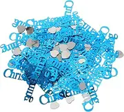 VILLFUL Table Centerpieces for Shower 3 Bags of Christening Sequins Plastic Resin Decorative Confetti for Baby Baptism