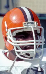 Defensive lineman Reggie Camp of the Cleveland Browns looks on f- 1983 Old Photo