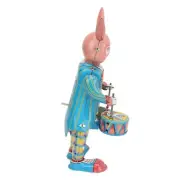Rabbit Clockwork Toy Retro Metal Swinging Drumming Rabbit Wind Up Toys For BX