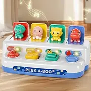 JUKUDAHU Interactive Pop-up Animal Toys for Toddlers Toys 1-3 Babies - Cause and Effect Toys, Hide and Seek Play, Baby Toys 6-12-18 Months, Interactive Early Learning Development Toy for Toddlers 1+