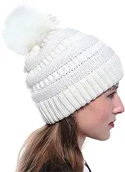 Winter Hat Beanie Hat Winter Beanie Hat For Women Hats，Womens Warm Thick Knit Skull Cap Warm Beanie Winter Cap