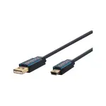 Clicktronic USB A 2.0 to USB MINI-B 5 Cable 0.5m (Black)