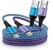 3ft/2Pack USB Type C Auto Cable for Car, iPhone 16e 16 15 Pro Max USB A to USB C Fast Charger Cable, Android Phone C Charger Cord Fast Charging for Samsung S25 S24 Ultra S23, One Plus Ace 5 Pro