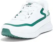 [Skechers] Men's Flight Spikeless Slip-in Golf Shoe Sneaker, White/Green, 10 Wide
