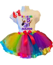 Isabela Birthday Outfit Dress 5th Shirt Rainbow Party Personalized Tutu