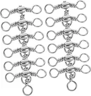 20pcs Fishing Gear Rotation Fishing Barrel Swivels Fish Swivels Snap Fish Tackle Lure Making Supplies Lure Split Rings Silver Iron