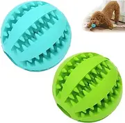 2 Pack Dog Toy Ball - Nontoxic Bite Resistant Teething Toys for Small/Medium/Large Dog and Puppy Cat, Dog Pet Food Treat Feeder Chew Tooth Cleaning Exercise Game IQ Training