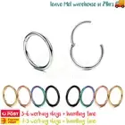1 Pair Stainless Steel Segment Hinged Clicker Ear Nose Body Ring Lip Hoop Pierci