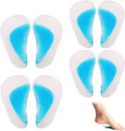 4 Pairs Gel Arch Support Insoles, Silicone Flat Feet and Plantar Fasciitis Arch