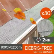 100x20cm Gutter Guard Aluminium Leaf Mesh Deluxe Home Garden DIY Silver 30pcs