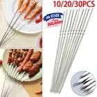33CM Stick Barbecue Skewers Kebab Stainless Flat BBQ Steel Metal Bulk Needle AU
