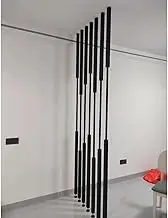 Wall Partition Column | Room Devider Post 5/8/10pcs | Privacy Screen Column | Freestanding Separator, Metal Slats Paravent | 145-300cm Office Decor Column(8pcs,295cm/116in/9.68ft)