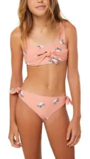 O'Neill L98611 Kids Pink Berkeley Top Knot Swim Set Size 8