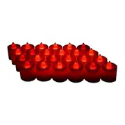 24 Pack Led Tea Lights Candles, Flickering Flameless Tealight Candles (red)