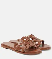 [Gianvito Rossi] Gianvito Rossi Amalfi leather slides AU 7.5 brown