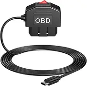 ANCLLO OBD Extension Cable for Dash Cam Type C OBDII Power Cable 12V 24V to 5V 3A with Switch 2 Mode Length of Cable 3.5M, CP029351
