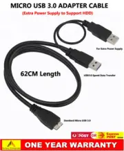 USB3.0 AM to Micro USB 3.0 External HDD Cable With USB Y Power Extension Cord AU