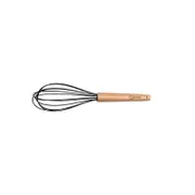 Cuisena 26cm Beech Wood Silicone Whisk Kitchen Utensil - Black