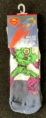Super Man Kids Boy Socks Pair Years 4-6 Shoe Size: 27-30