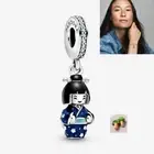 PANDORA Japan Japanese Doll in Blue Kimono Charm 100% Authentic Silver New