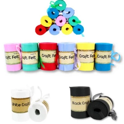 NEW 4x 5 Meters Felt Fabric Non Woven Sewing Craft Material Fabric Plain Colour