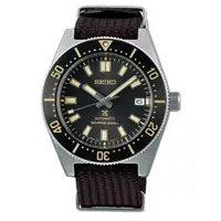 在飛比找蝦皮商城優惠-【SEIKO】PROSPEX 銀鋼黑金面潛水機械錶 贈帆布錶