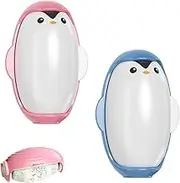 Flyanzebi Penguin Shape Reusable Lint Roller, 2 Pack, Portable Travel Lint Roller, Removes Lint, Pet Hair & Dust from Clothes & Furniture, White, Plastic, Manual