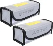 NOLITOY 2Pcs Fireproof Battery Pouch Explosion Battery Bag for Safe Storage and Charging Protection Durable Fire Resistant Material for Lithium