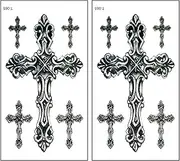 Mini Tattoos 2 Sheets Cross Cartoon Tattoos Art Stickers Waterproof Temporary Painting Make up Sexy Body Fake Tattoo for Men Women Teens (13)