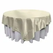 LA Linen Bridal Satin Square Tablecloth, 72 by 72-Inch, Ivory