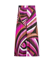 Emilio Pucci Iride-Printed Wide-Leg Trousers IT40,IT42 Purple/Dark Purple/Chocolate Brown/White