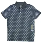 Kenneth Cole Mens Performance Mobility Polo Shirt M Slim Fit Short Sleeve Navy