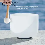 CVNC 440Hz 12"C RootChakra Crystal Singing Bowl Rubber Mallet Sound Healing