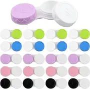 Proxima Direct 20 Pack Mini Contact Lens Case,Contact Lens Case Box, Colorful Bulk Box Holder Container, Contact Lens Case Set