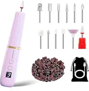 XunmotorYao Wireless Portable Nail Cutter Professional 12 in 1 Electric Nail Drill Machine USB Rechargeable Electric 20000 RPM Electric for Manicure and Pedicure Purple