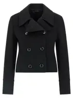 [Brioni] Brioni-Cashmere Cropped Coat Trench E Impermeabili Nero-Donna 40IT