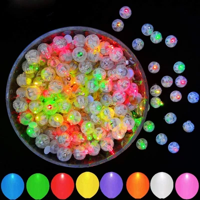 100Pcs Multicolor LED Balloon Light Mini round Balls Lights, Waterproof Flash Ti