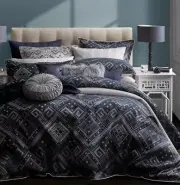 New Private Collection Baraz Ink Super King Quilt / Doona Cover Set Top Quality