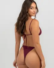 [Kaiami] Kaiami Women's Elijah Ring Bikini Bottom in Berry Size 10 10 Berry
