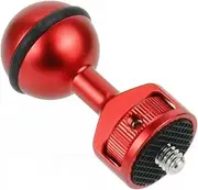 Aluminum Anti-Loosening 1” Extended Ball Head 1/4 Screw Adapter Stand Holder Mount for Hero 13 12 11 10 9 Camera Light Monitor (Red)