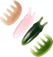 BAZEITFLOW 1Set Massage Comb Scraping Tool for Scalp Face Nose Eyes Ergonomic Y Shaped Board Five Tooth Comb Beauty Tool for Relaxation Skincare