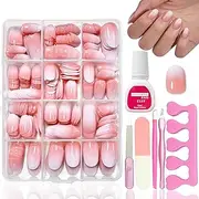 Virellay Press On Nails Short, Fake Nails, Artificial Nails (Gradient Oval, 360 Pieces)