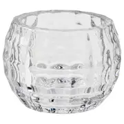 FRÖJDA tealight holder, clear glass, 6 cm
