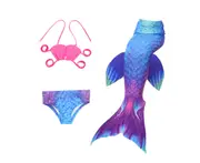 3pcs Swimmable Mermaid Tail Kids Girls Princess Bikini Set Swimsuit Swimwear - JP112