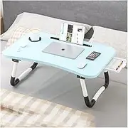 Modern Foldable Laptop Bed Desk,Comfortable Arc/Card Slot/Cup Holder/Drawer Portable Bed Tray Table,Bed Sofa Eating Writing Write