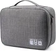Electronics Organizer Travel Universal Cable Organizer Bag Waterproof Electronics Accessories Portable Storage Cases for Cable, Charger, Phone, USB, SD Card, Hard Drives, Power Bank