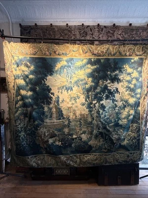 100% Cotton Sateen Antique 17th Century Verdure Tapestry Style Fabric Wall Art