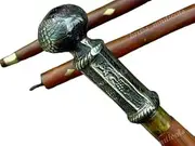 Blackperlcrafts by Handmade Wooden Walking Stick with Brass Long Piller Handle Best for Every Occassion Gift