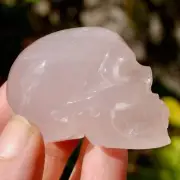 SALE 2in Gemmy Girasol Rose Quartz Crystal Skull, Realistic
